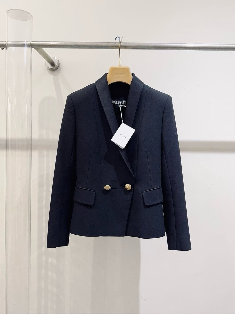 🚩steal Balmain Satin-Trim Double-Breasted Blazer